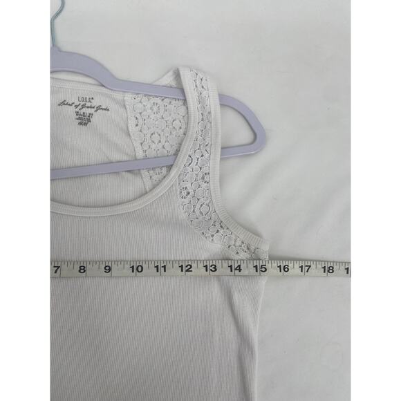 L.O.G.G Label of Graded Gods H&M White Open Knit Strap Tank Top Large - Picture 10 of 10
